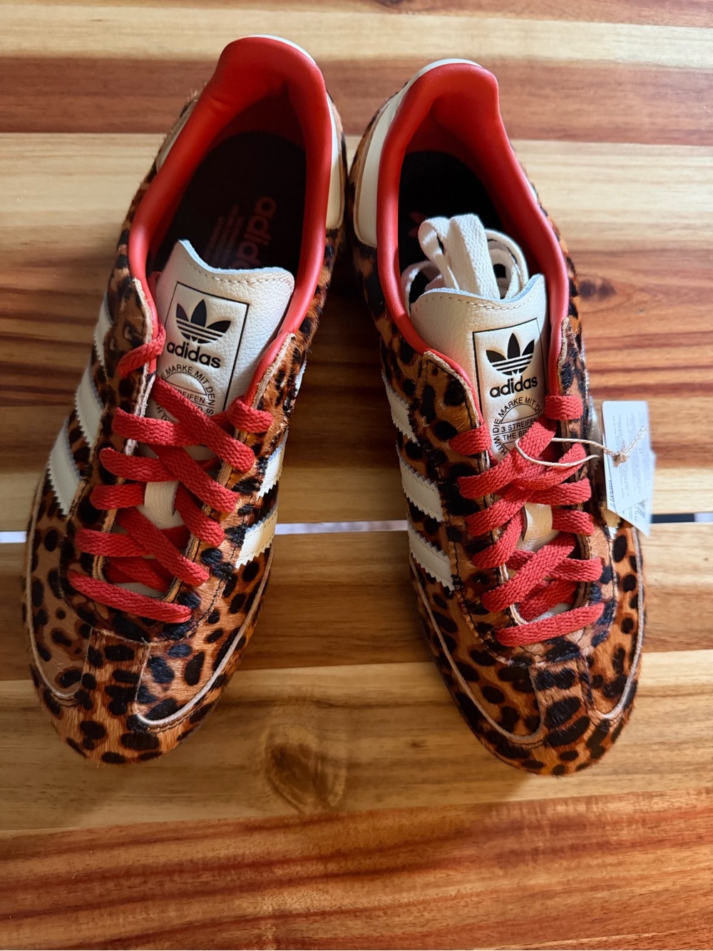adidas Samba Leopard Print Sneakers with Red Accents
